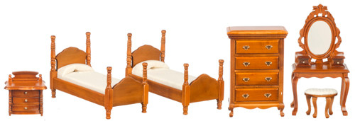 Twin Bedroom Set - Walnut