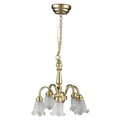LED 5-Arm Frosted Down Chandlier