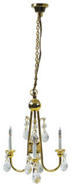 3-Arm Brass - Crystal Chandelier