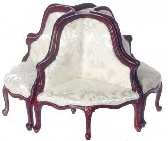 Round Four Part Sofa-Chair - Mahogany