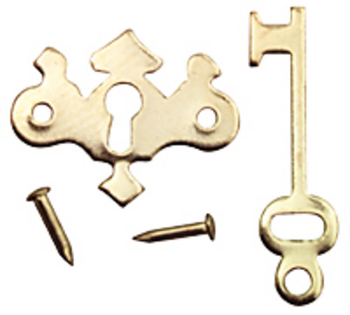 Chippendale Keyplate with Key and Nails Set