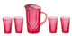 Pitcher 4 Tumblers - Cranberry