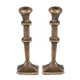Square Candlesticks - Antique Brass
