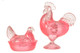 Rooster and Nesting Hen - Pink