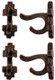 Dollhouse City - Dollhouse Miniatures Wall Hooks - Oil Rubbed Bronze