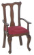Queen Anne Red Armchair - Walnut