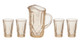 Pitcher with 4 Glasses - Amber