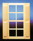 Dollhouse City - Dollhouse Miniatures 8-Light Window with Shutters