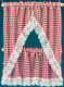 Kitchen Curtains Set - Gingham Red