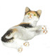 Dollhouse City - Dollhouse Miniatures Laying Cat - Calico