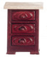 Dollhouse City - Dollhouse Miniatures Nightsand with Marble Top - Mahogany