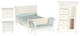 Dollhouse City - Dollhouse Miniatures Bedroom Set - White.  2 Night stands, a dresser, bed, and day bed