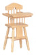 Dollhouse City - Dollhouse Miniatures High Chair - Oak