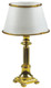 Brass Column Table Lamp - Crystal