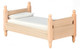 Dollhouse City - Dollhouse Miniatures Bed with White Cover - Unfinished