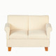 Love Seat - White Fabric
