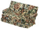 Brown Floral Loveseat - Walnut
