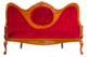 Dollhouse City - Dollhouse Miniatures Mirrorback Sofa - Walnut and Red