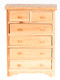 Dollhouse City - Dollhouse Miniatures Chest of Drawers - Oak