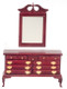 Dollhouse City - Dollhouse Miniatures Dresser with Mirror- Mahogany