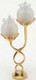 Twisted Lamp - Frosted Floral Shades