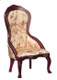 Victorian Lady's Chair with Floral Fabric - Mahogany
