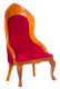 Dollhouse City - Dollhouse Miniatures Victorian Gent's Chair - Red and Walnut