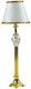 Brass Column Floor Lamp - Crystal