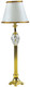 Brass Column Floor Lamp - Crystal