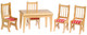 Table and 4 Chairs Set - Oak