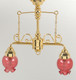 2-Arm Ornate Chandelier - Pink Shade