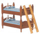 Bunk Beds with Ladder - Blue and Walnut