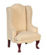 Queen Anne Chair with White Fabric
