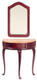 Demi Table with Mirror - Mahogany