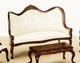 Victorian Sofa - White and Walnut
