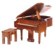 Dollhouse City - Dollhouse Miniatures Piano with Music Bench - Walnut