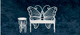 Butterfly Bench and Table - White