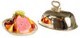 Ham and Fruits on Metal Tray