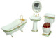 Porcelain Bath Set - Green Trim