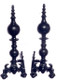Dollhouse City - Dollhouse Miniatures Lion Andirons Set - Black