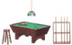 Dollhouse City - Dollhouse Miniatures Pool Table Set - Walnut