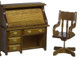 Rolltop Desk and Chair - Walnut