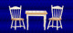 Table with 2 Chairs - White and Oak