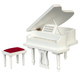 Piano with Bench - White
