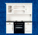 Kitchen Stove in Counter with Cabinet - White