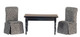 Black Table and 2 Slipper Chair