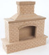 Wood Brick OUtdoor Fireplace