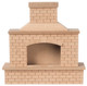 Wood Brick OUtdoor Fireplace