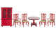 Dining Room Set  - Mahogany and Green