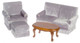 Living Room Set 4 - Gray and Walnut